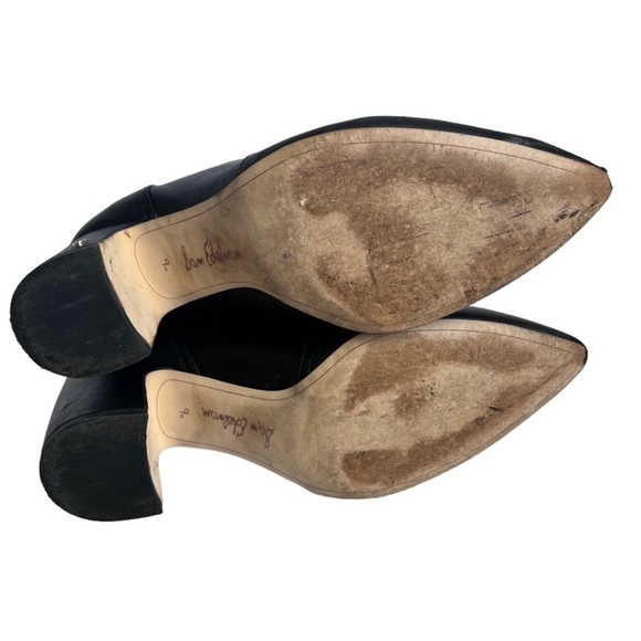 Sam Edelman Black boots Classic Hartley Mid Calf Dress Bootie Block Heel sz 9.5 - Picture 12 of 16